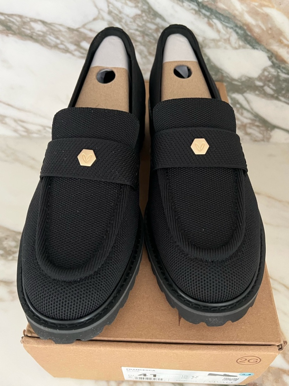 NEW IN BOX Vivaia Francesca Black Women's Loafers - Picture 2 of 10